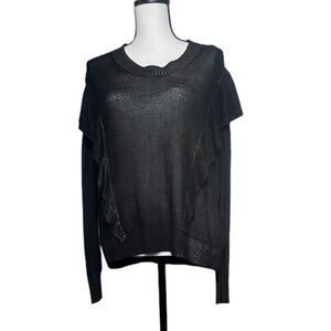 Religion We Live In Black Sheer Womens Long Sleeve Black Sweater Sz Xs Pre-Owned